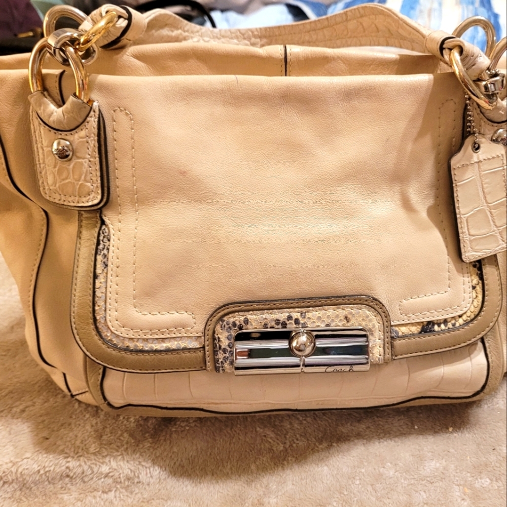 Coach Handbag Purse Beige